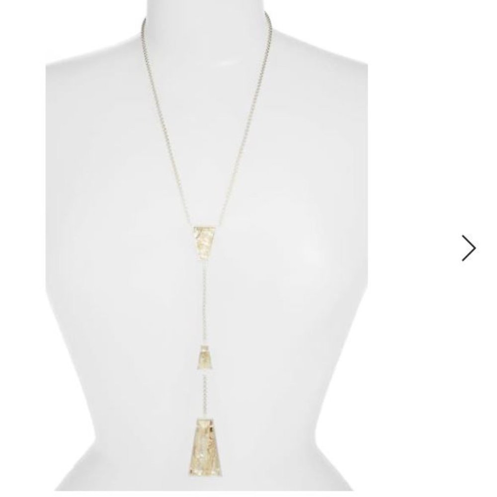 Kendra Scott Collins Bright Silver Y Necklace